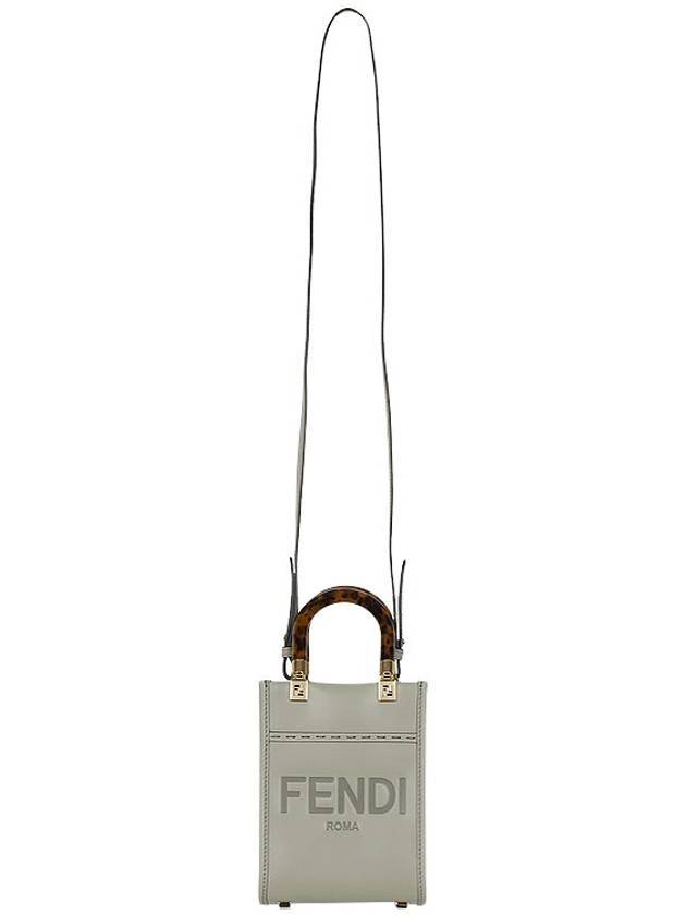 Sunshine Shopper Small Leather Tote Bag Light Green - FENDI - BALAAN 3