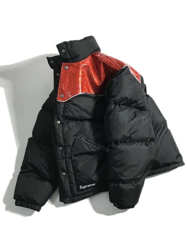 Glitter Yoke Down Puffer Padded Jacket Black Glitter Yoke Down Puffer Jacket - SUPREME - BALAAN 1