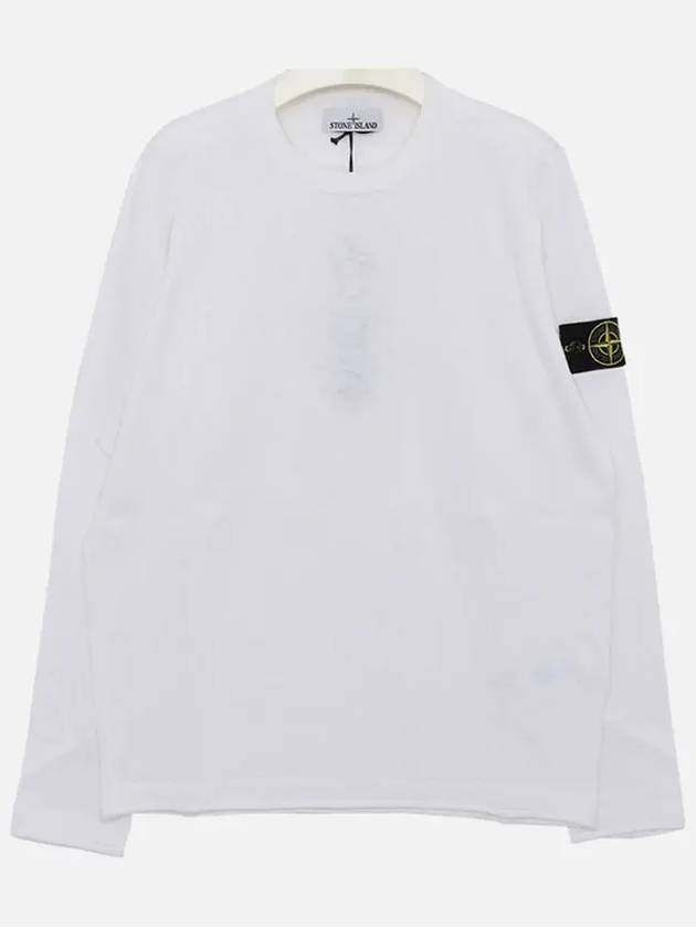 Compass Badge Ribbed Cotton Knit Top White - STONE ISLAND - BALAAN 3