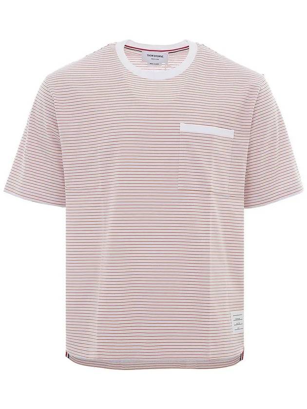 MJS244A J0115 825 Striped Pocket Short Sleeve Tee - THOM BROWNE - BALAAN 2