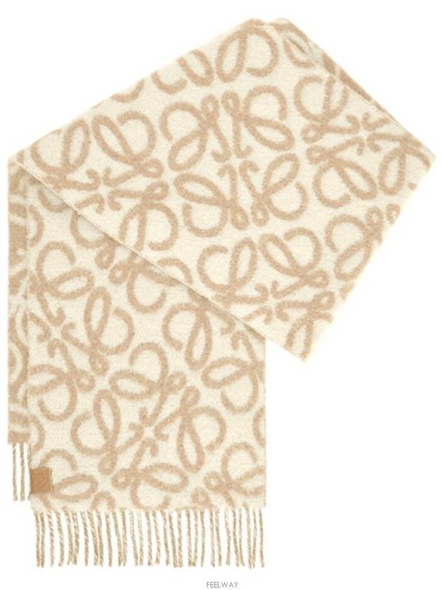 Anagram Scarf Beige White - LOEWE - BALAAN 3