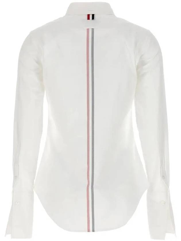 Women's Solid Oxford Striped French Cuff Shirt White - THOM BROWNE - BALAAN 4