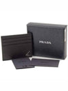 Triangle Logo Saffiano Card Wallet Black - PRADA - BALAAN 6