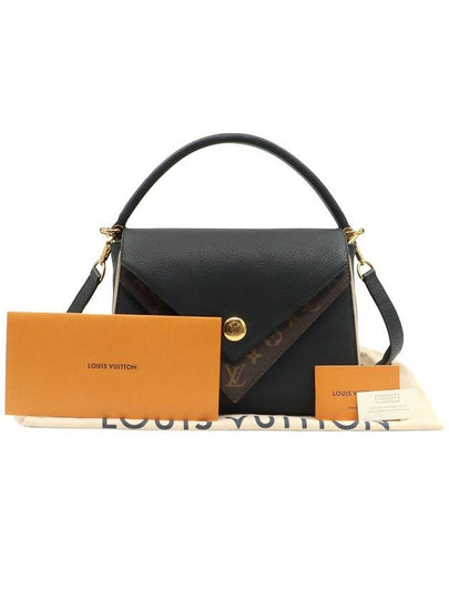 Monogram Canvas Black Leather Double V Top Handle 2WAY M54439 - LOUIS VUITTON - BALAAN 2