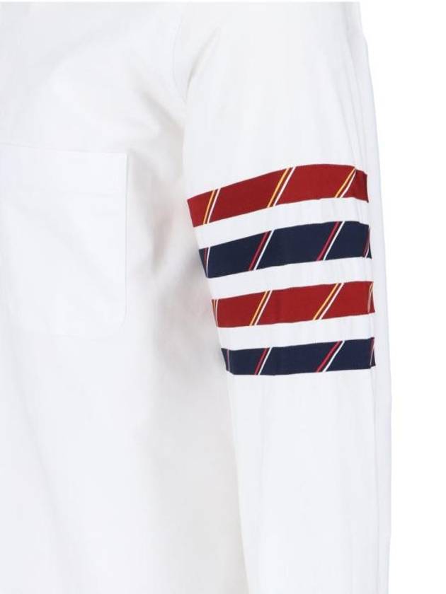 4-bar Oxford Long Sleeves Shirt White - THOM BROWNE - BALAAN 4