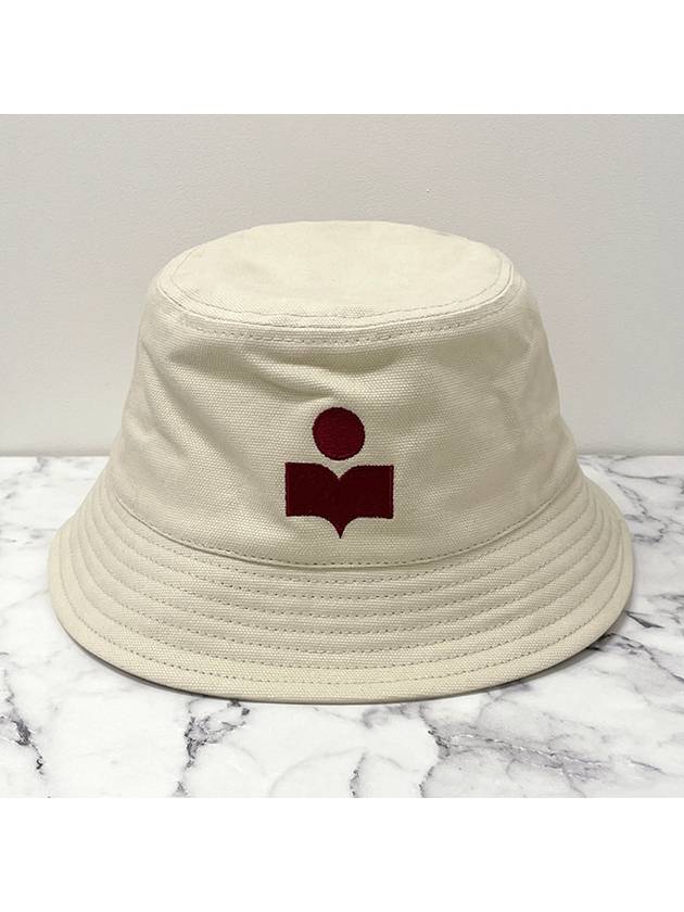 Hailey Embroidered Logo Bucket Hat Ecru - ISABEL MARANT - BALAAN 3