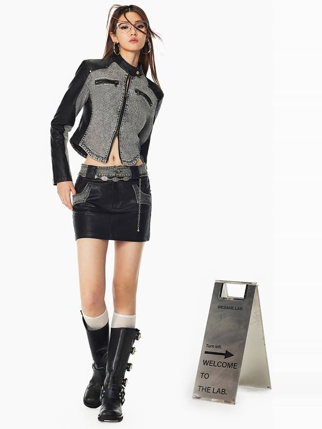 Leather Motorcycle Skirt - WESAME LAB - BALAAN 4