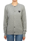 Black Wappen Wool Round Neck Cardigan Gray - COMME DES GARCONS PLAY - BALAAN 2