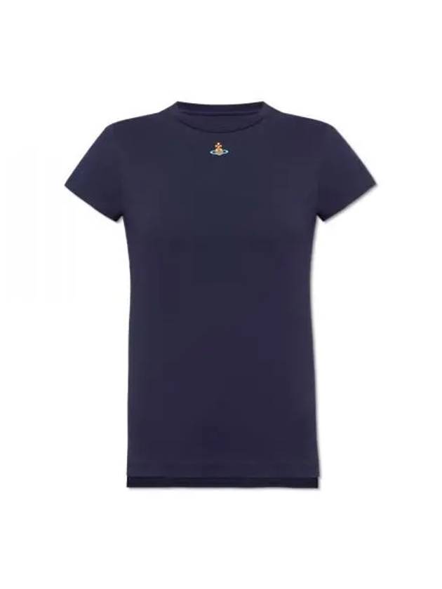 Embroided ORB Peru Short Sleeve T-Shirt Navy - VIVIENNE WESTWOOD - BALAAN 2