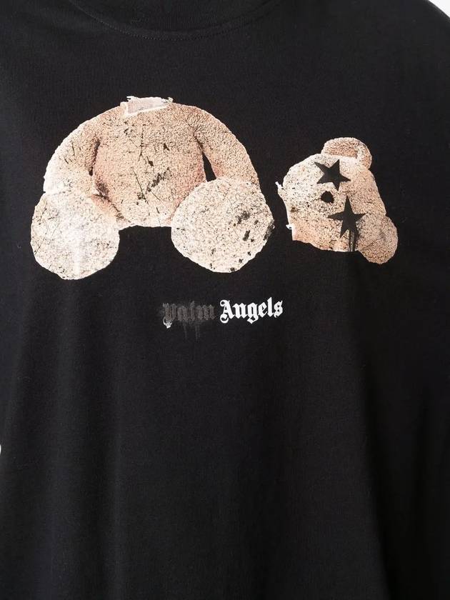 Spray Bear Short Sleeve T-Shirt Black - PALM ANGELS - BALAAN 3