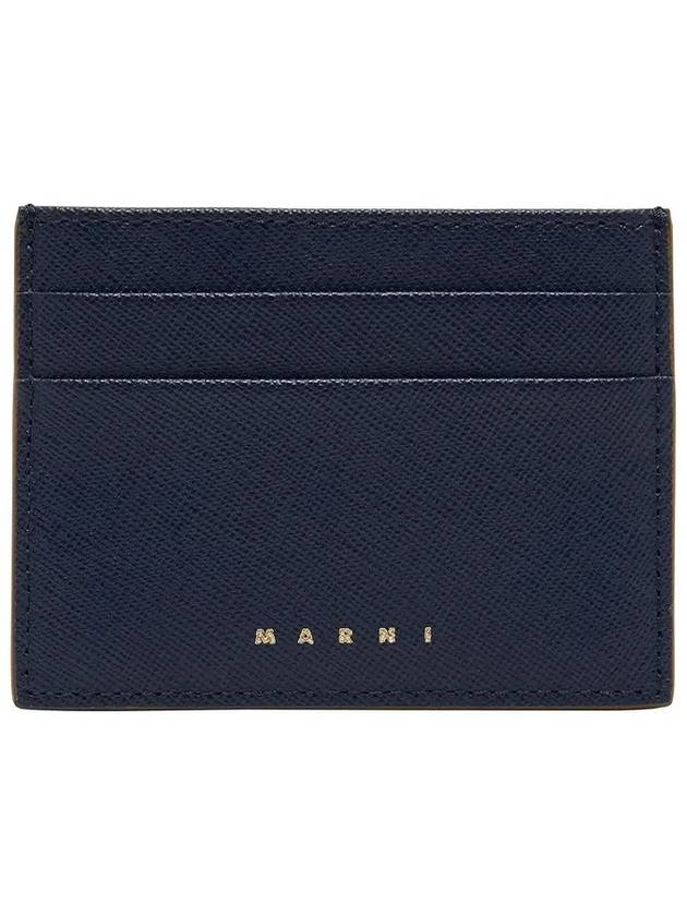 Logo Saffiano Card Wallet Navy - MARNI - BALAAN 6