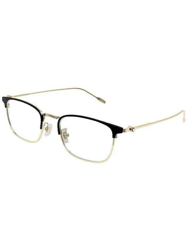 Eyewear MB0192O 001 Matte Square Glasses Black Gold - MONTBLANC - BALAAN 1