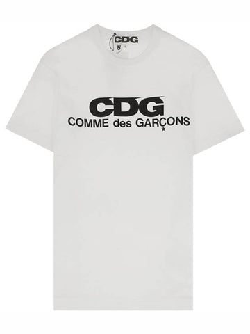 SZ-T005-051-2 CDG Logo Round Short Sleeve T-Shirt White Men's T-Shirt TEO - COMME DES GARCONS - BALAAN 1