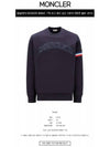 Logo Crew Neck Cotton Sweatshirt Navy - MONCLER - BALAAN 3