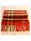Classic Check Cashmere Scarf Red - BURBERRY - BALAAN.