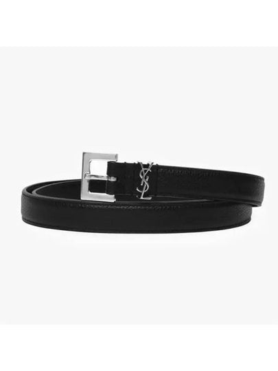 612616 DTI0E 1000 Cassandra Monogram Square Silver Belt - SAINT LAURENT - BALAAN 2