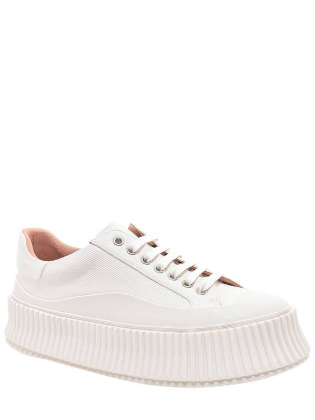 Canvas Platform Low Top Sneakers White - JIL SANDER - BALAAN 5