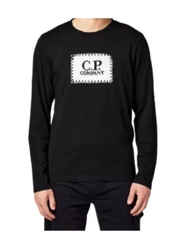 Logo Printed Cotton Long Sleeve T-Shirt Black - CP COMPANY - BALAAN 2