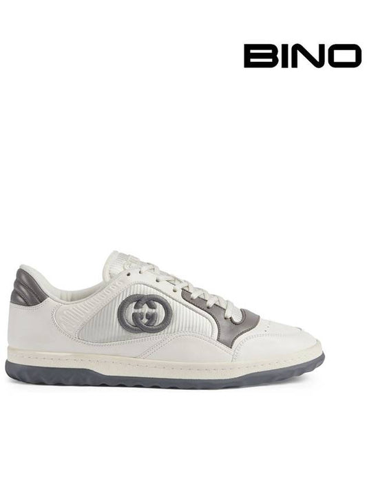 MAC80 Logo Embroidered Leather Mesh Sneakers 757604AAB79 B0080376629 - GUCCI - BALAAN.