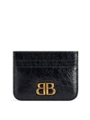 Embellished Logo Leather Card Wallet Black - BALENCIAGA - BALAAN 1