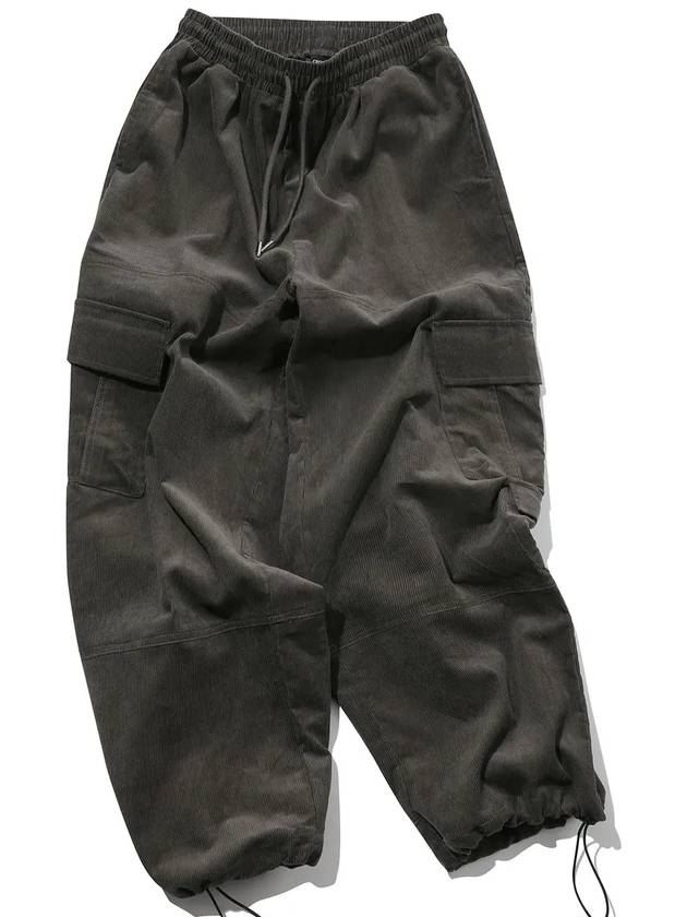 corduroy over cargo wide pants charcoal - CPGN STUDIO - BALAAN 4