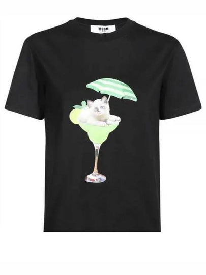 Stampa Cocktail Short Sleeve T-Shirt Black - MSGM - BALAAN 2