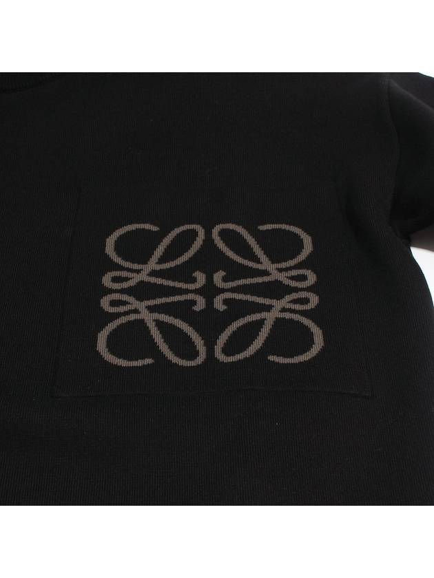 Logo Cotton Blend Knit Top Black - LOEWE - BALAAN 4