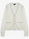 Women's Washable Silk V-Neck Cardigan White - THEORY - BALAAN 3