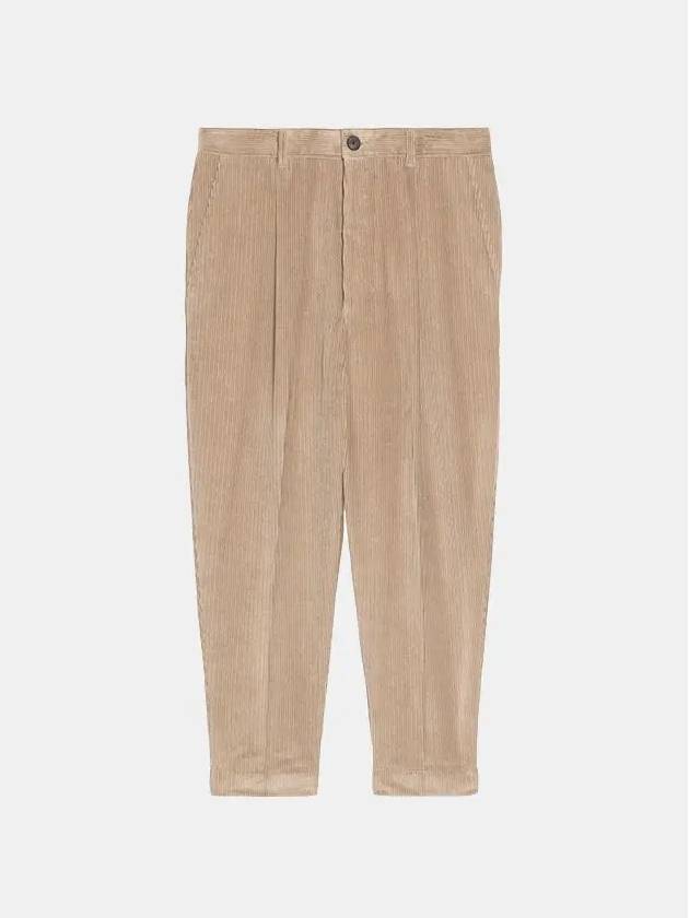 Tapered Corduroy Cropped Straight Pants Beige - AMI - BALAAN 3