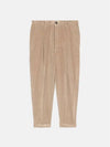 Tapered Corduroy Cropped Straight Pants Beige - AMI - BALAAN 2