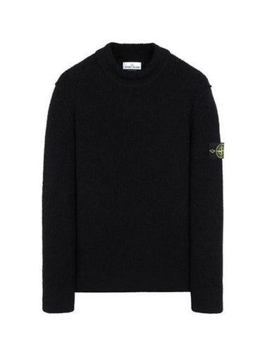 Wappen Boucle Wool Knit Top Navy - STONE ISLAND - BALAAN 1