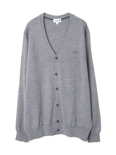 Vneck Wool Cardigan Grey - LACOSTE - BALAAN 2