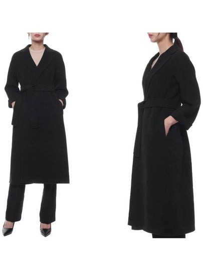 Women's Esturian Virgin Wool Single Coat Black - MAX MARA - BALAAN 2