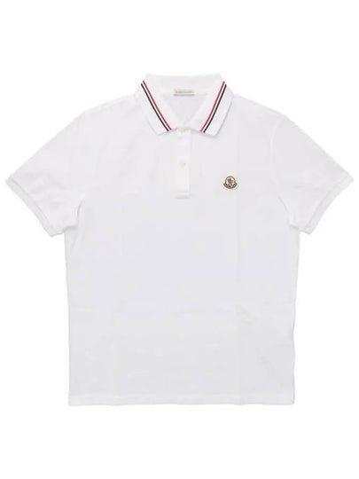 Logo Patch Polo Shirt White - MONCLER - BALAAN 2