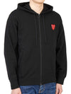 Play Double Red Heart Waffen Hooded Zip Up P1 T294 1 Black - COMME DES GARCONS - BALAAN 5