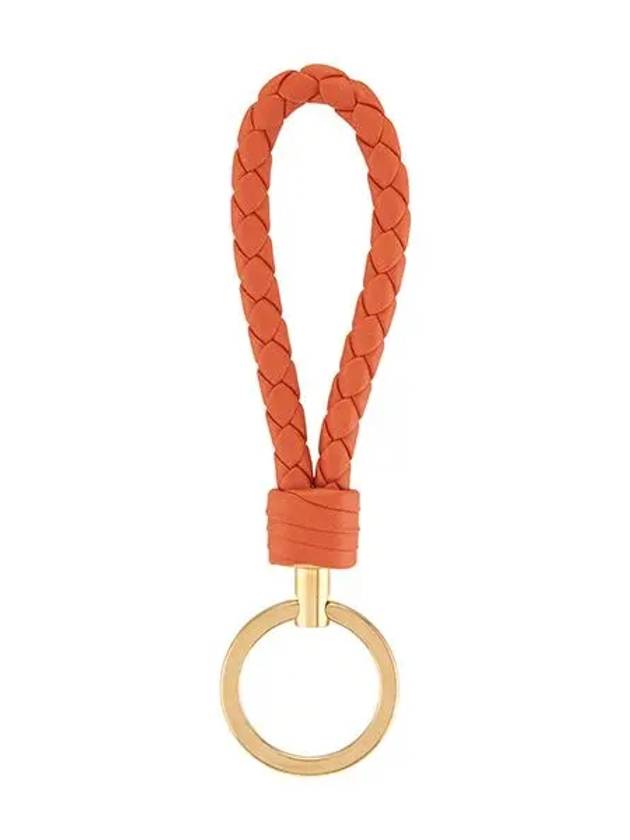 Intrecciato Leather Key Holder Orange - BOTTEGA VENETA - BALAAN 2