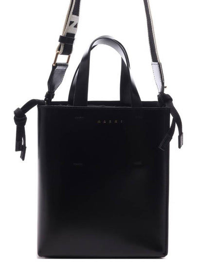 Museo Mini Leather Tote Bag Black - MARNI - BALAAN 2