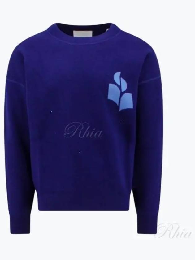 Atlee Logo Knit Top Blue - ISABEL MARANT - BALAAN 2