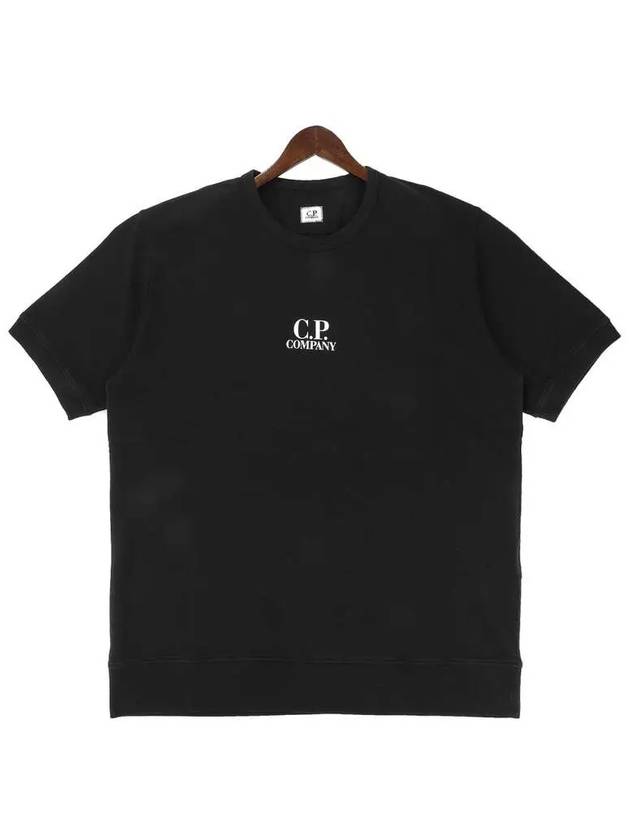 Men's Logo Print Crew Neck Cotton Short Sleeve T-Shirt Black - CP COMPANY - BALAAN 2