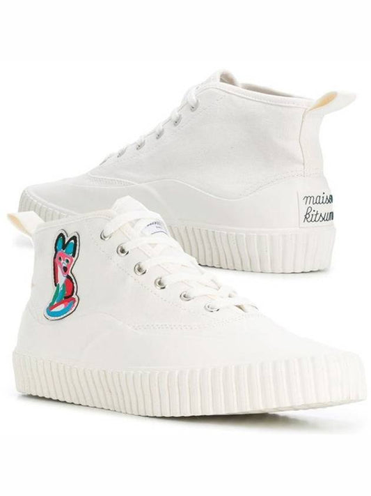 Fox Patch High Top Sneakers White - MAISON KITSUNE - BALAAN 1