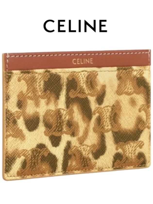 Triomphe Canvas Leopard Print Card Wallet Leopard - CELINE - BALAAN 3