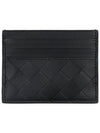 Intrecciato Leather Card Wallet Black - BOTTEGA VENETA - BALAAN 2