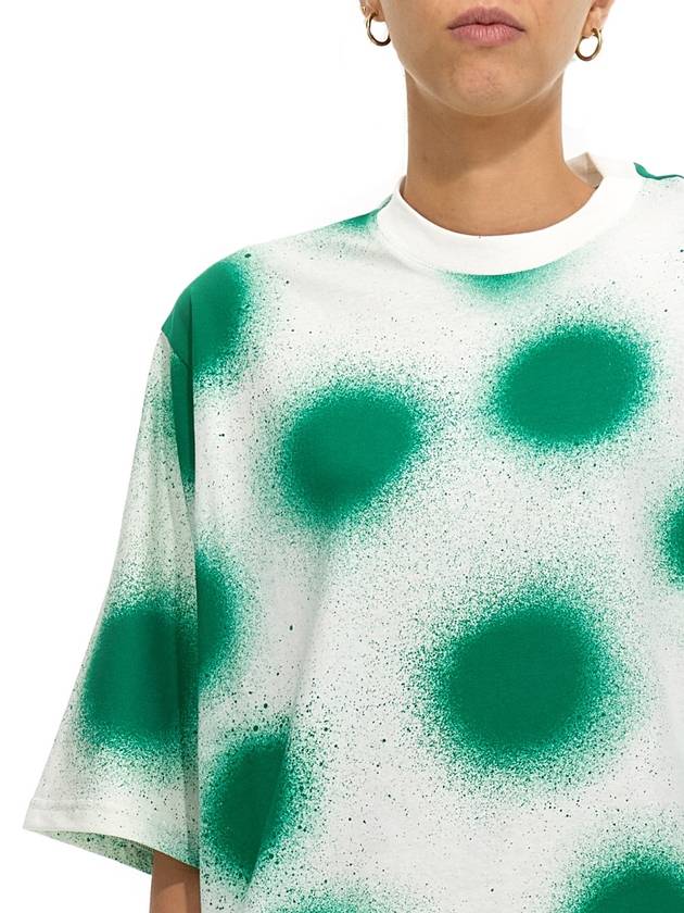 JW Anderson Green Spray Dot Print Short Sleeve T-Shirt White - MONCLER - BALAAN 6