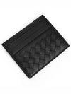 Intrecciato Weaving Card Wallet Black - BOTTEGA VENETA - BALAAN 3