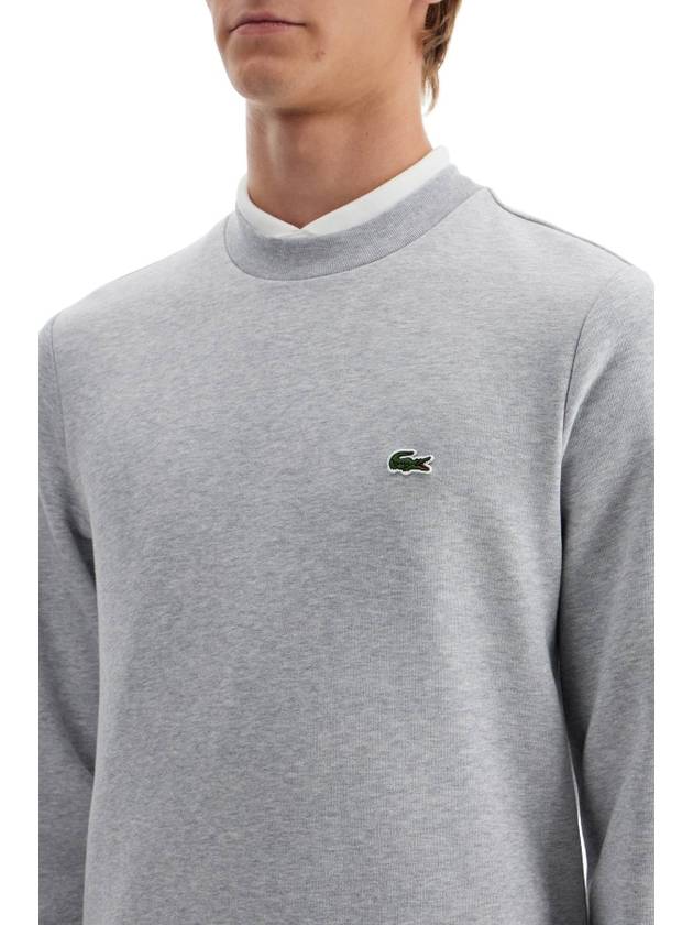 Logo Patch Crewneck Sweatshirt Grey - LACOSTE - BALAAN 5