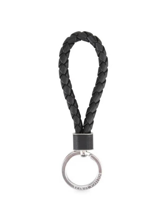 Intrecciato Lambskin Key Holder Black - BOTTEGA VENETA - BALAAN 2