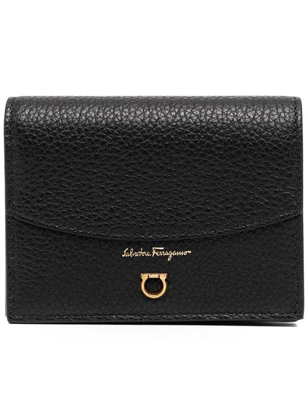 Small Logo Half Wallet Black - SALVATORE FERRAGAMO - BALAAN 3