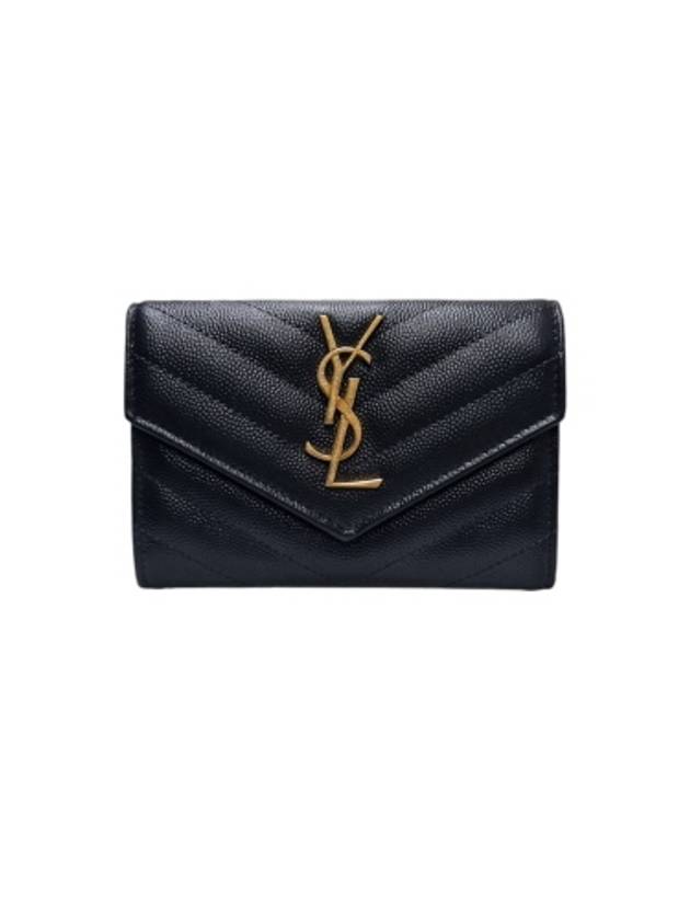 414404 Envelope gold monogram card and business holder - SAINT LAURENT - BALAAN 1