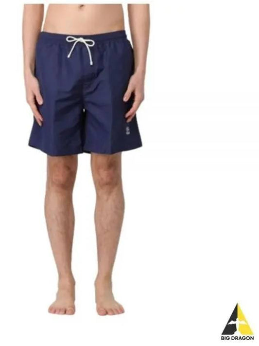 Logo Embroidery Swim Shorts Navy - BRUNELLO CUCINELLI - BALAAN 2