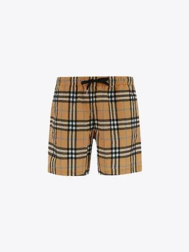 Check Drawstring Swim Shorts Orange - BURBERRY - BALAAN 4